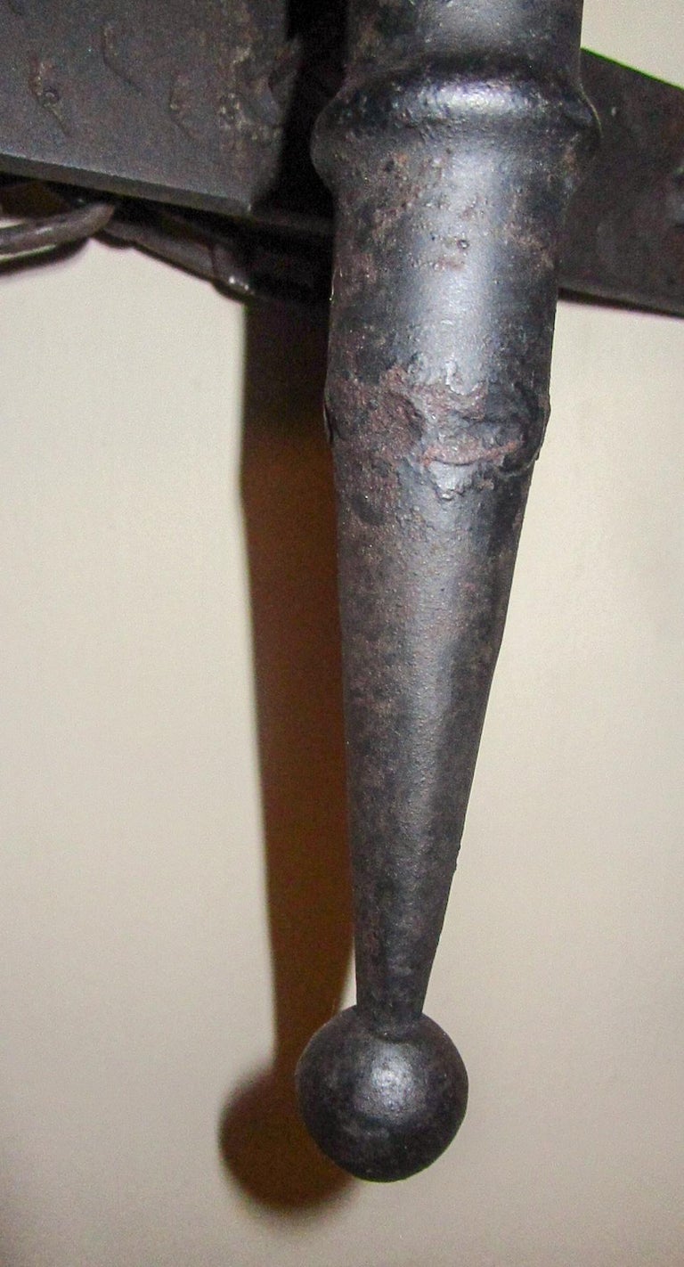 Large Scale Spanish Revival Hand Wrought Iron 9 Light Wall