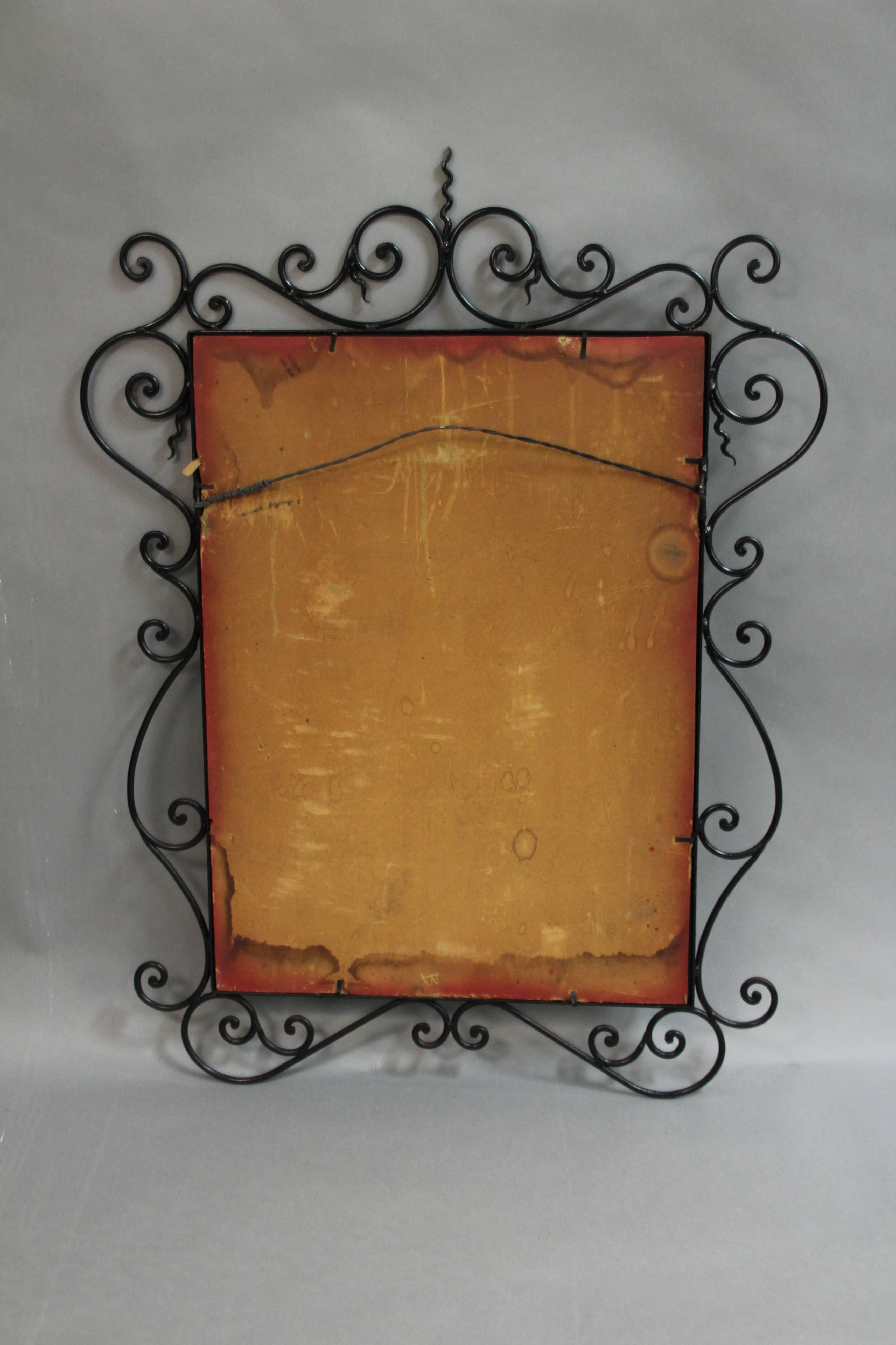 Early 20th Century Large Scale Spanish Revival Iron Mirror