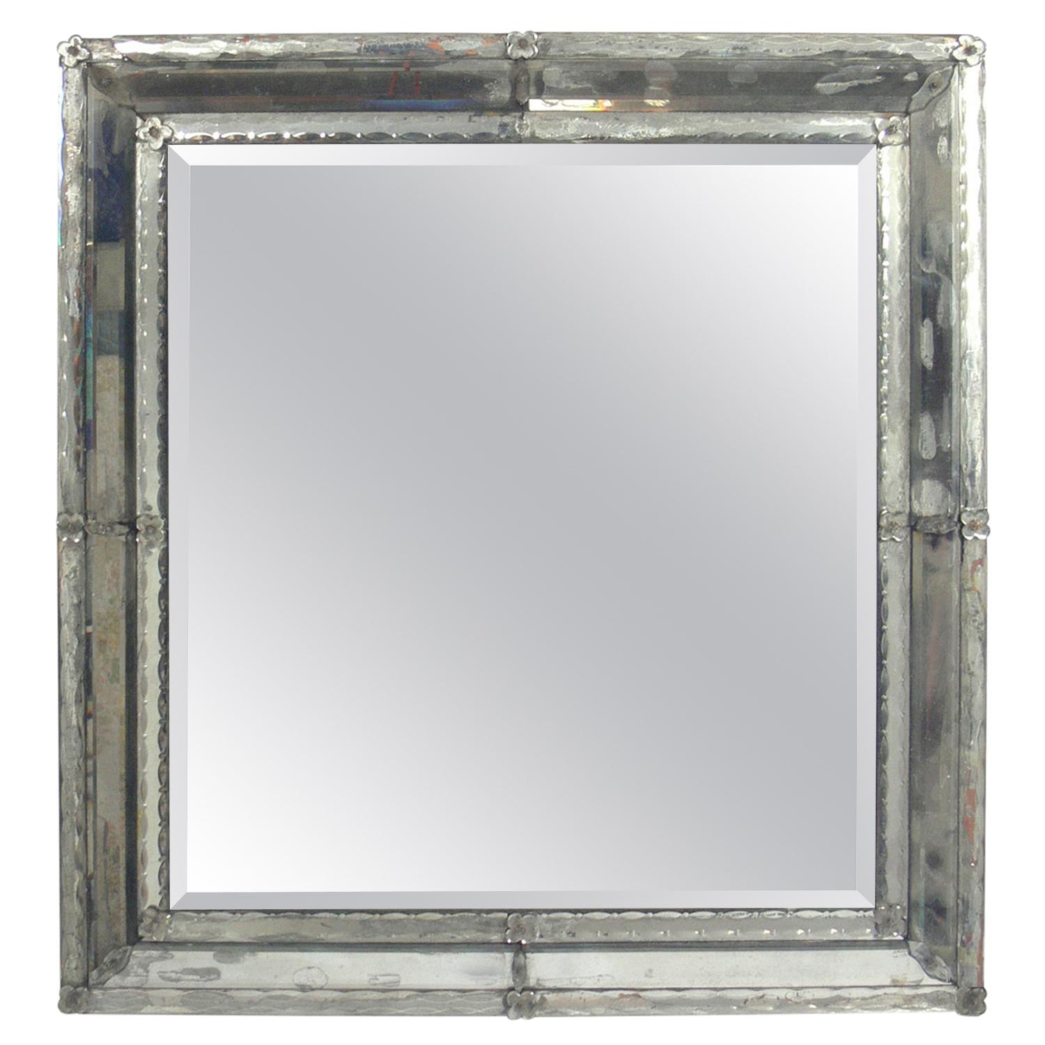 Large Scale Square Venetian Mirror