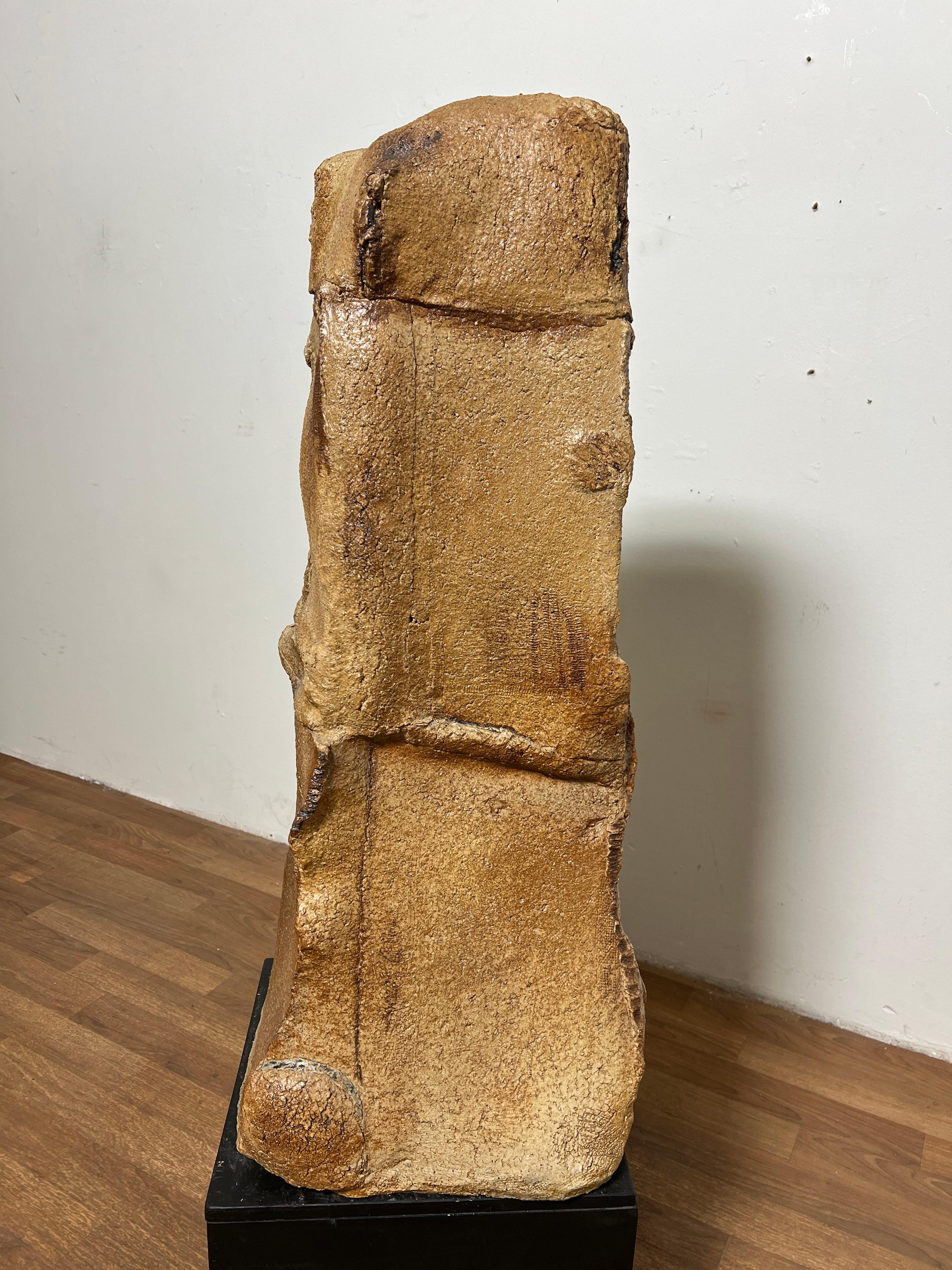 Mid-Century Modern Large Scale Stacked Stoneware Sculpture in the Manner of Peter Voulkos C. 1970s For Sale