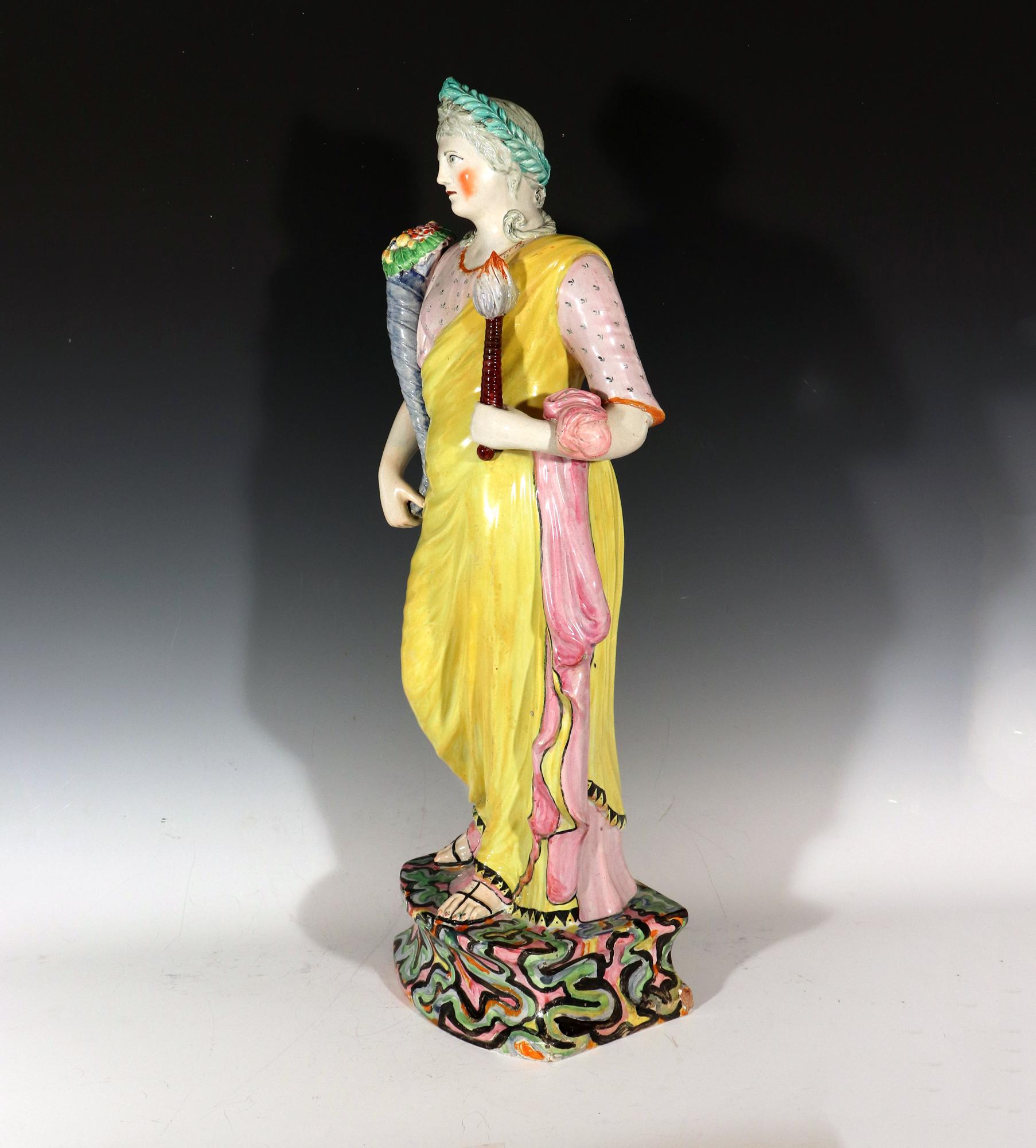  Große Staffordshire-Perlengeschirr-Figur von Keramik  oder Plenty (Perlenware) im Angebot