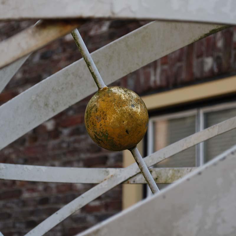 20th Century Large Scale Steel Armillary Sphere Sundial with Gold Leaf Gilt Details