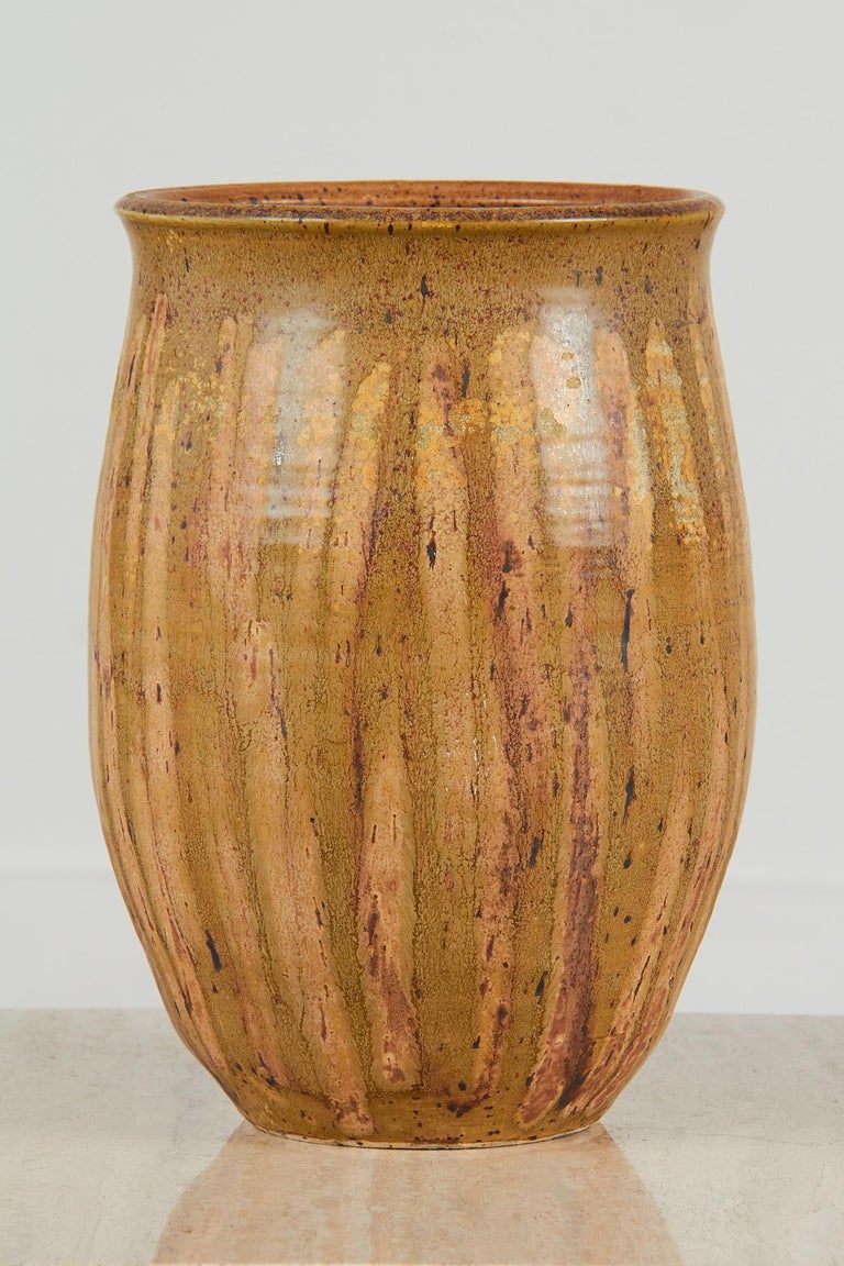 Glazed Large Scale Studio Ceramic Pottery Vessel For Sale