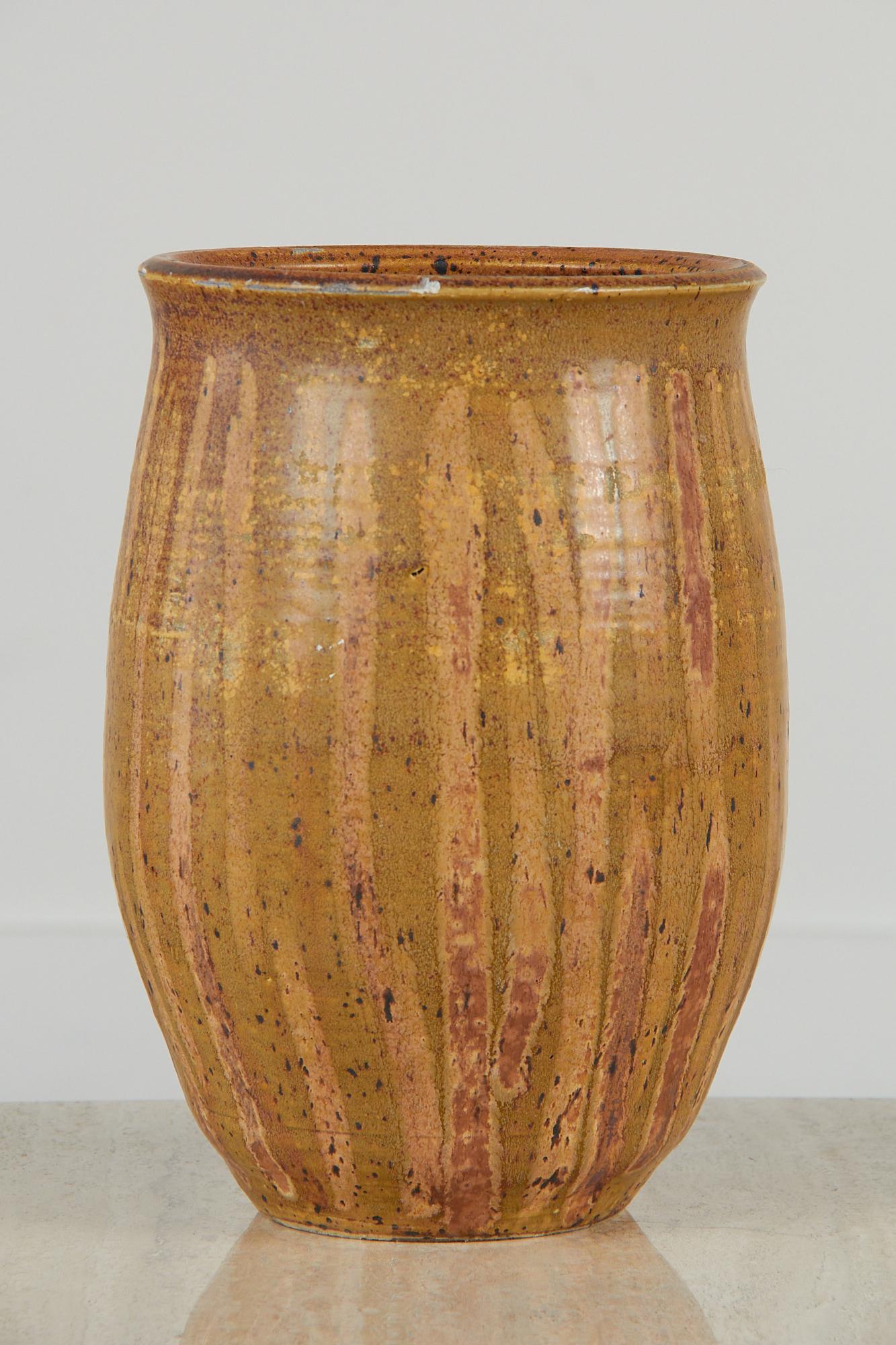 Glazed Large Scale Studio Ceramic Pottery Vessel For Sale