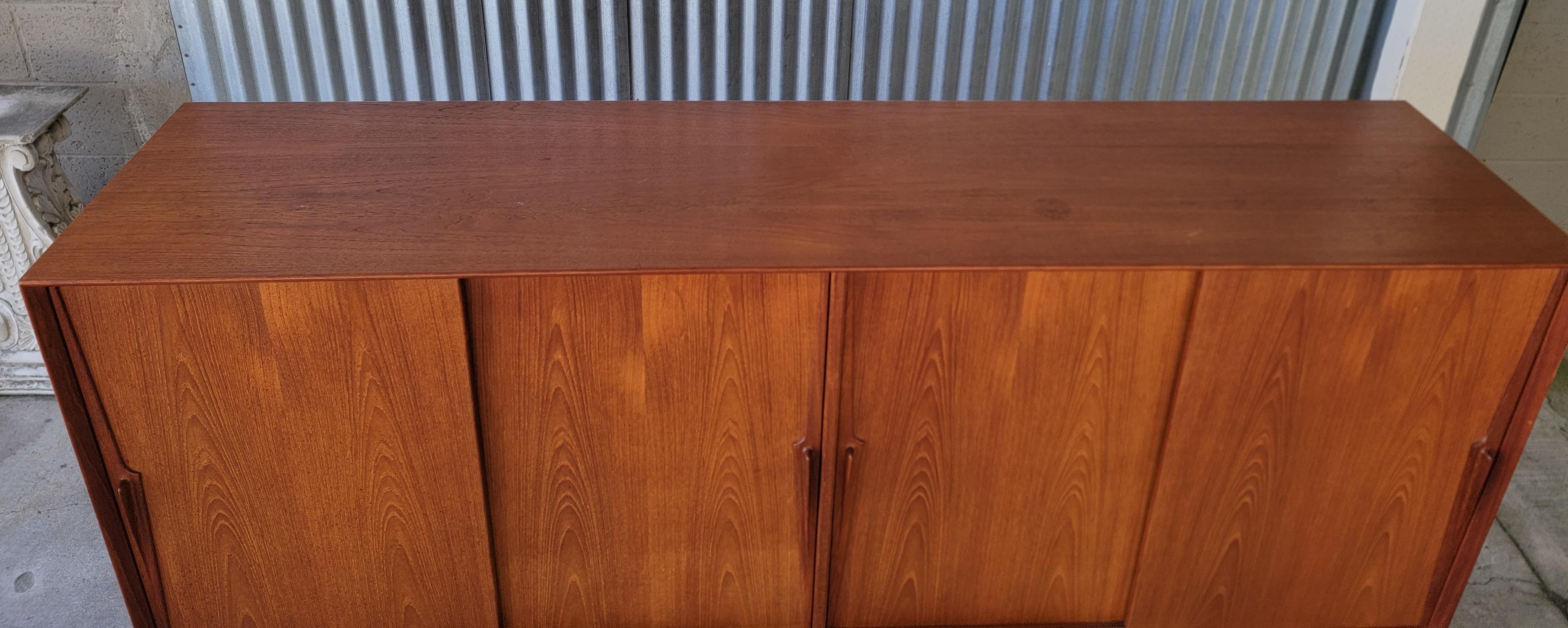 Scandinavian Modern Large Scale Teak Danish Modern Credenza by Gunni Omann
