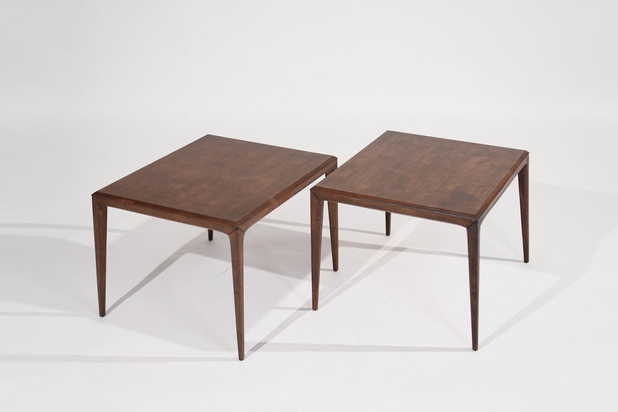 20th Century Large-Scale Teak End Tables by Johannes Andersen, Denmark, C. 1950s For Sale