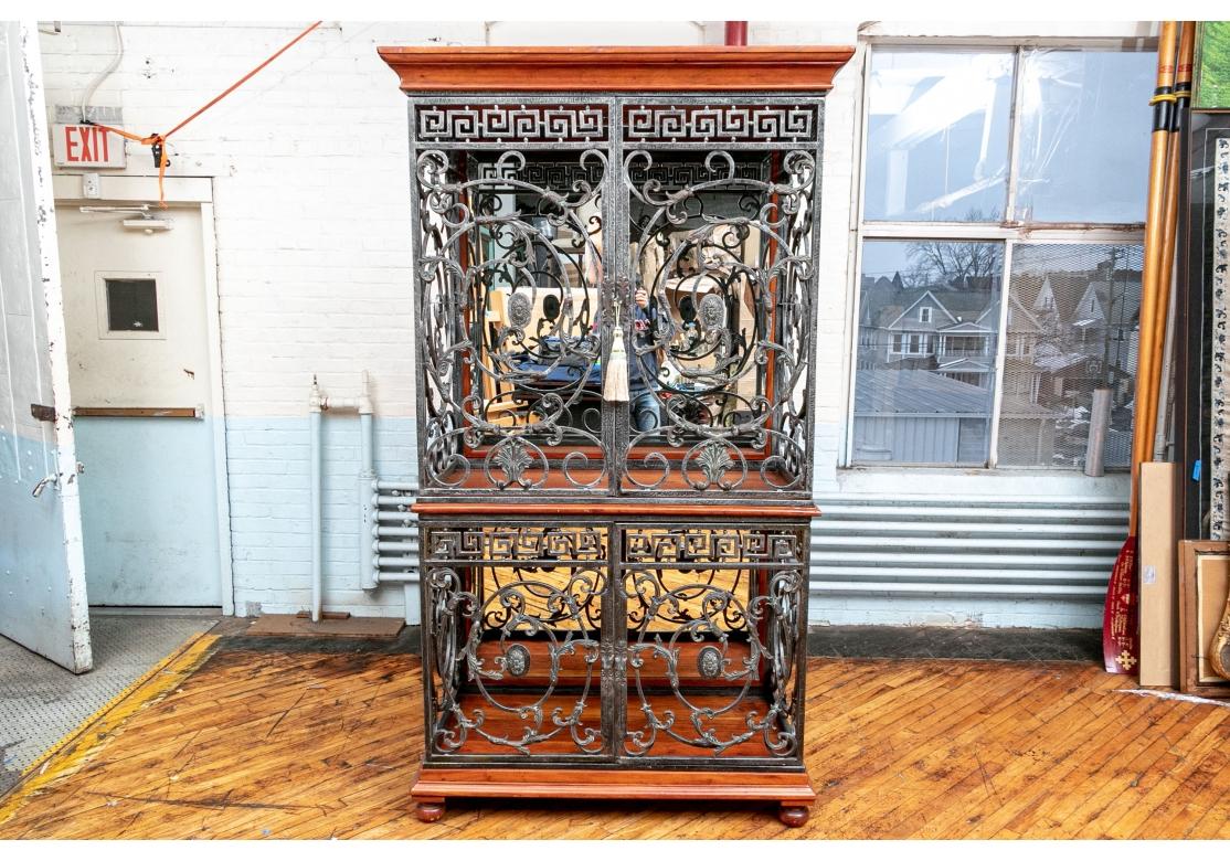 20th Century Large Scale Tiered Cabinet with Grille Work For Sale