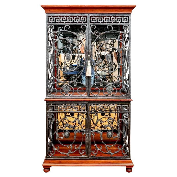 Large Scale Tiered Cabinet with Grille Work For Sale