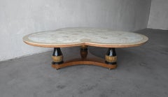 Large Scale Travertine Trefoil Coffee Table by Monteverdi Young