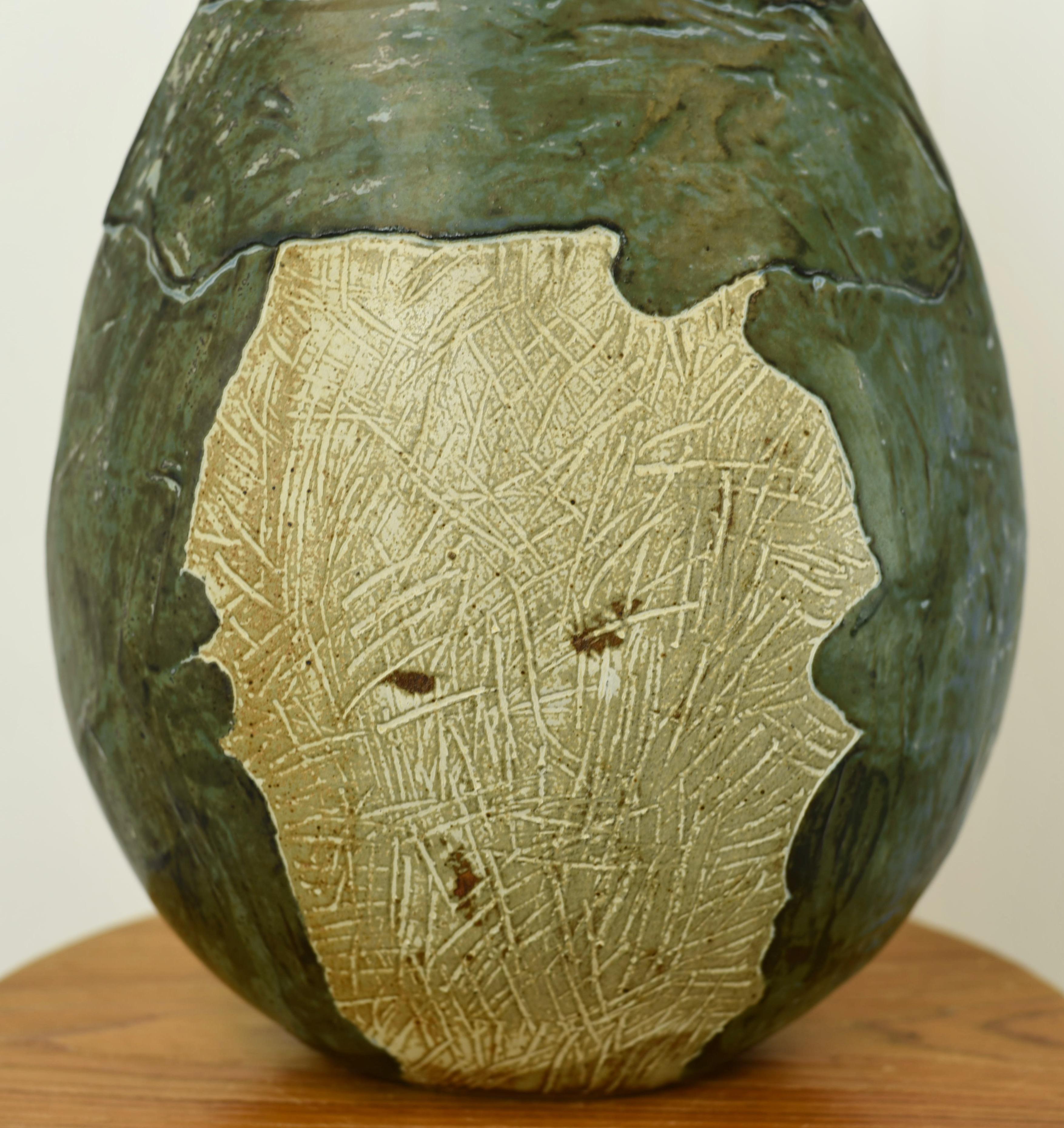 Large Scale Triple Vase Joel Edwards California Studio Pottery For Sale 1