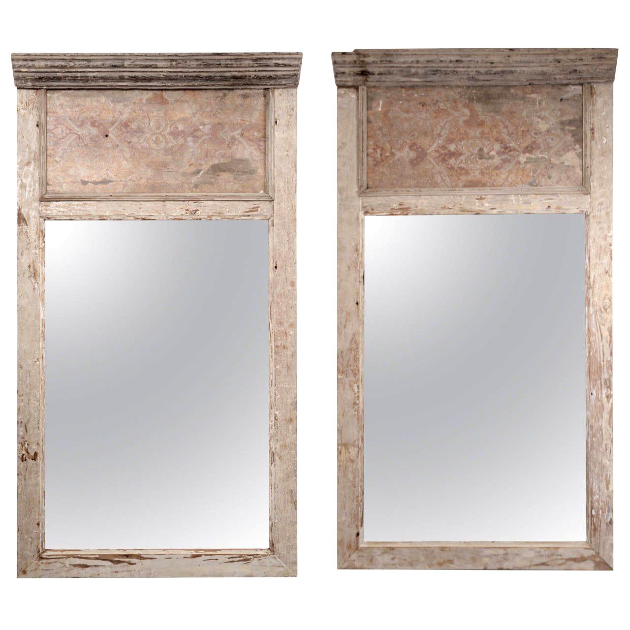 18th Century and Earlier Large-Scale Trumeau Style White-Painted Mirror