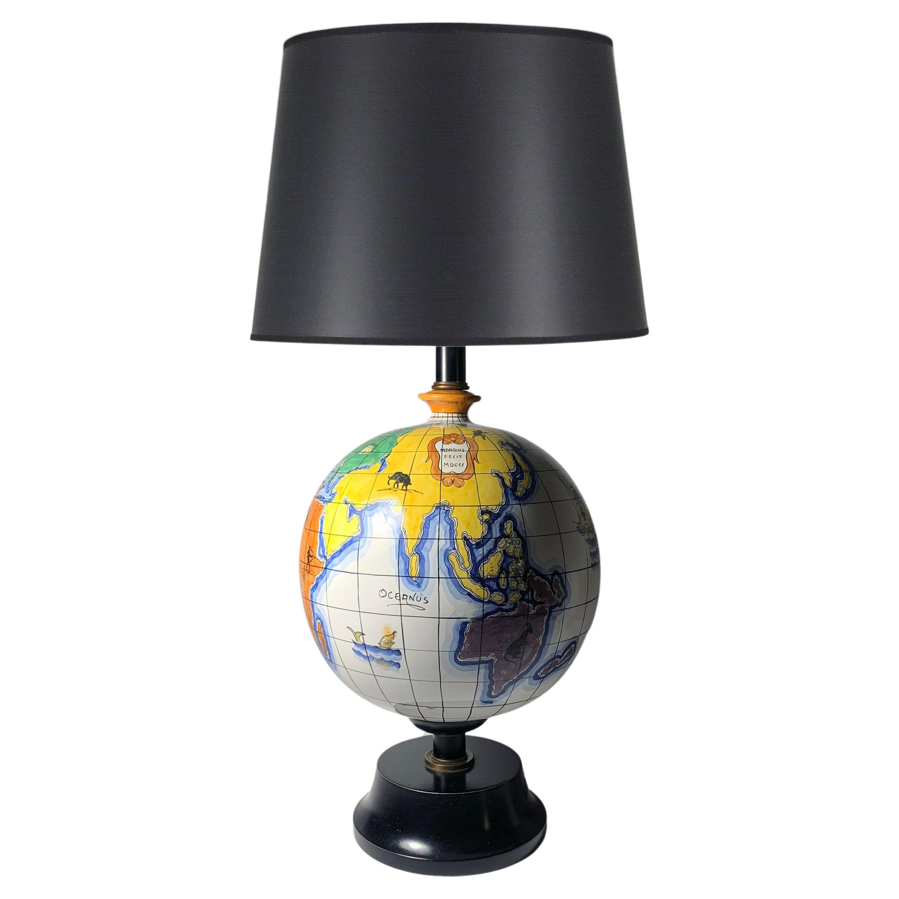 Lampada a globo in ceramica di Ugo Zaccagnini in grande scala