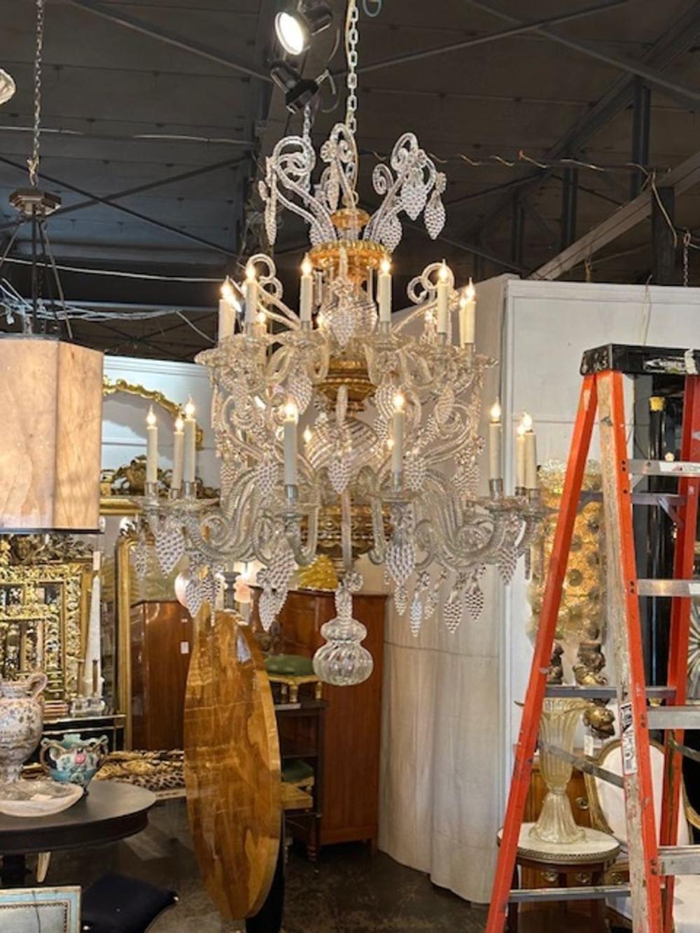 Lampadario in vetro veneziano di grandi dimensioni in vendita 6
