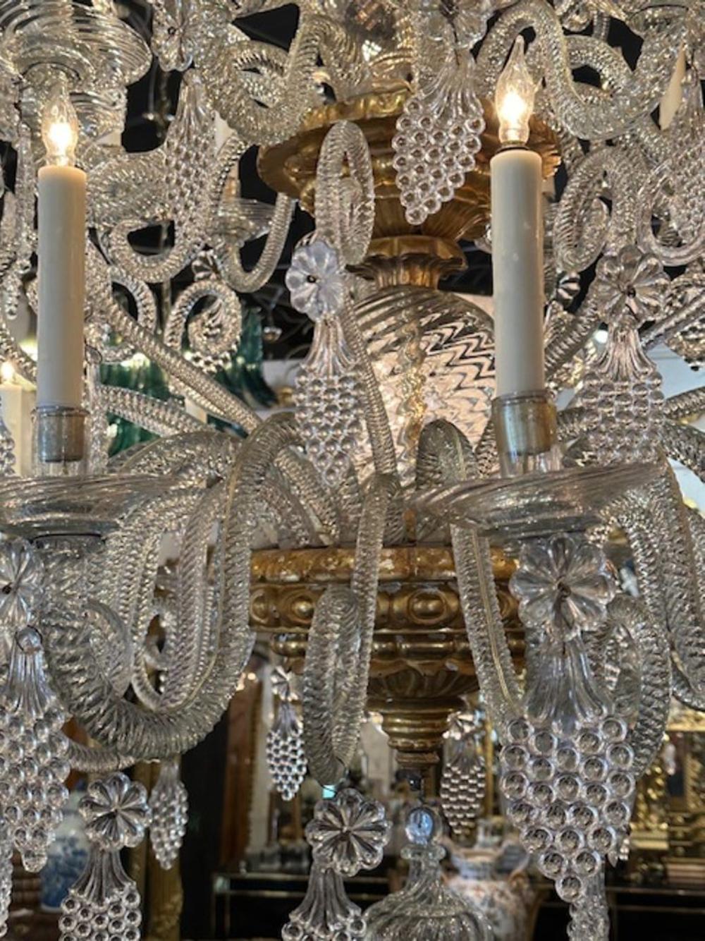 Vetro soffiato Lampadario in vetro veneziano di grandi dimensioni in vendita