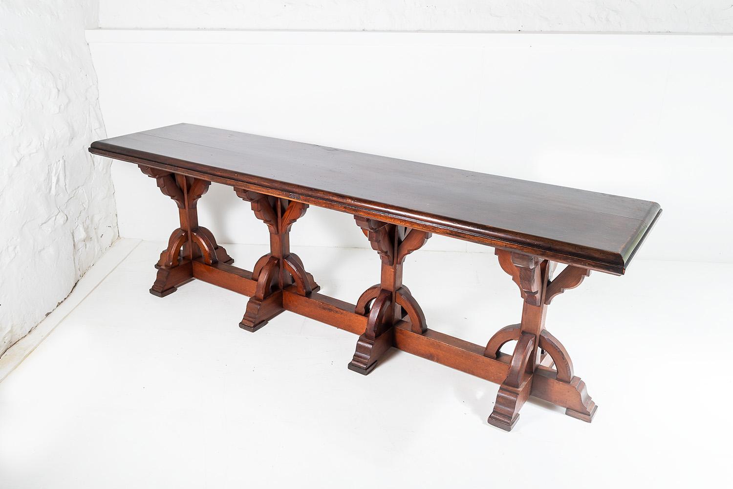 Large Scale Victorian Ecclesiastical Gothic Revival Table in the Manner of Pugin For Sale 4