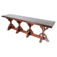 Large Scale Victorian Ecclesiastical Gothic Revival Table in the Manner of Pugin