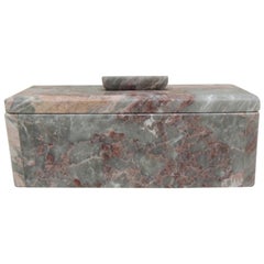Large Scale Vintage Art Deco Style Pink and Gray Onyx Box