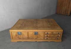 Large Scale Vintage Burl Double Sided Coffee Table