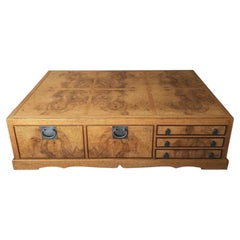 Large Scale Vintage Burl Double Sided Coffee Table
