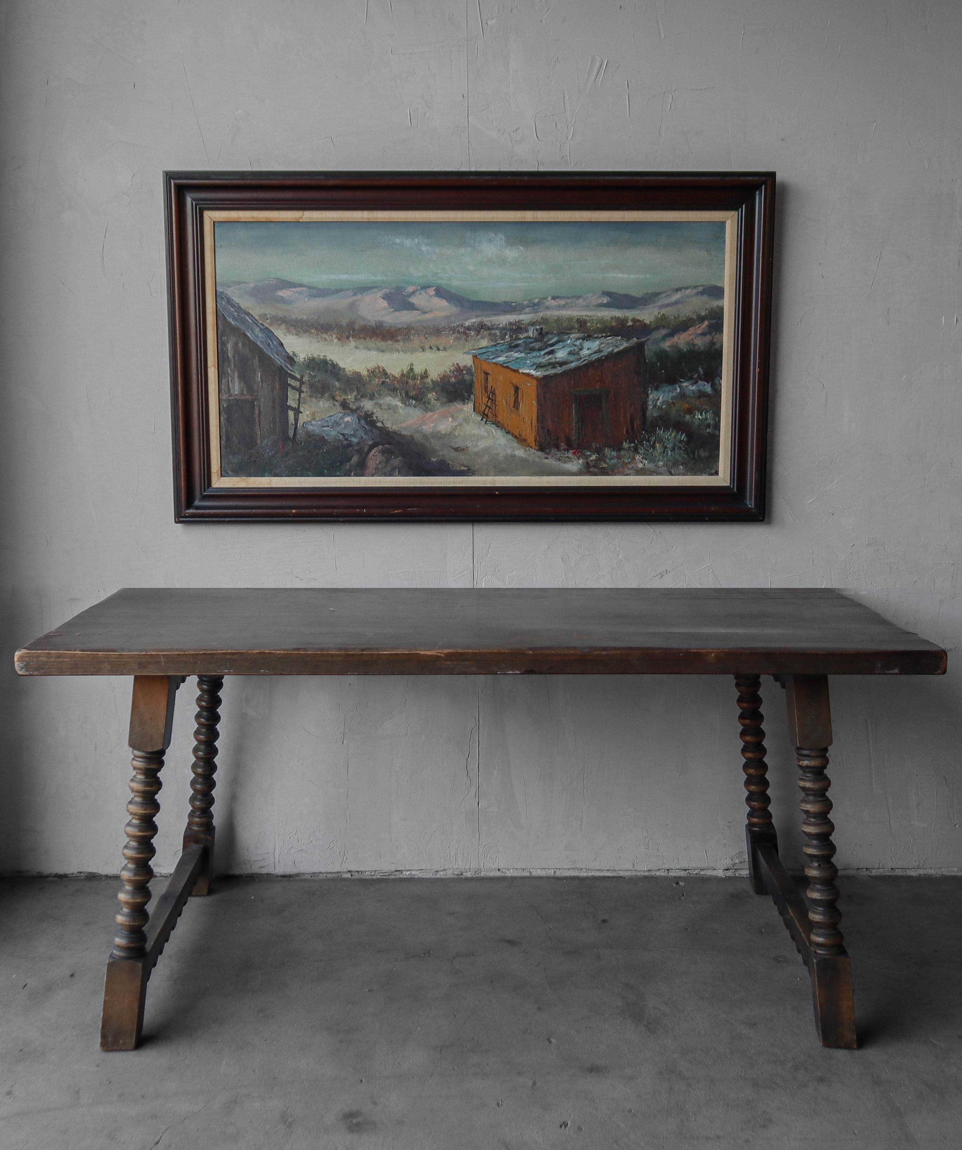 Mid-Century Modern Large Scale Vintage Landscape Oil Painting  For Sale