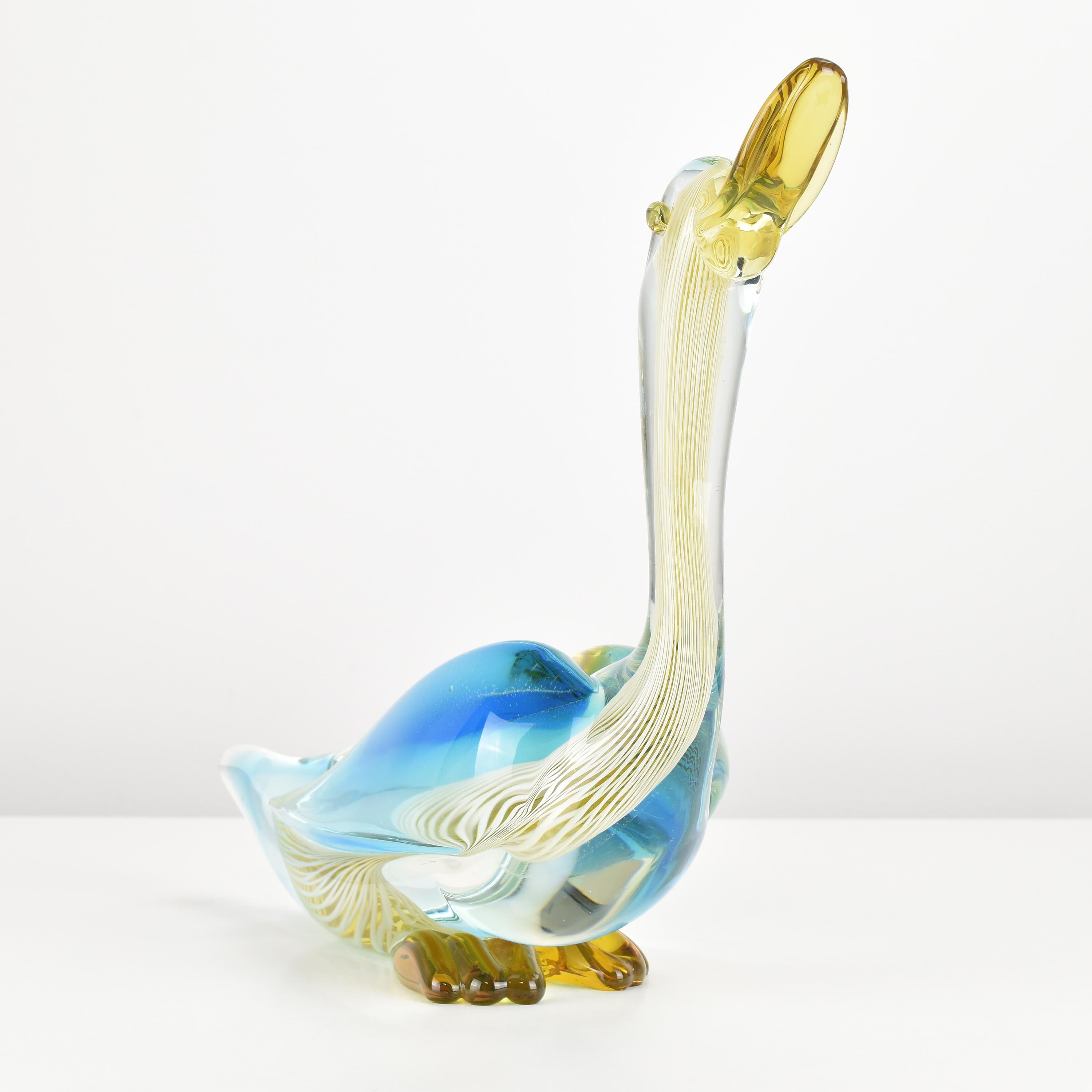 Large Scale Vintage Murano Glass Duck Bird Figurine Sculpture Dino Martens For Sale 3