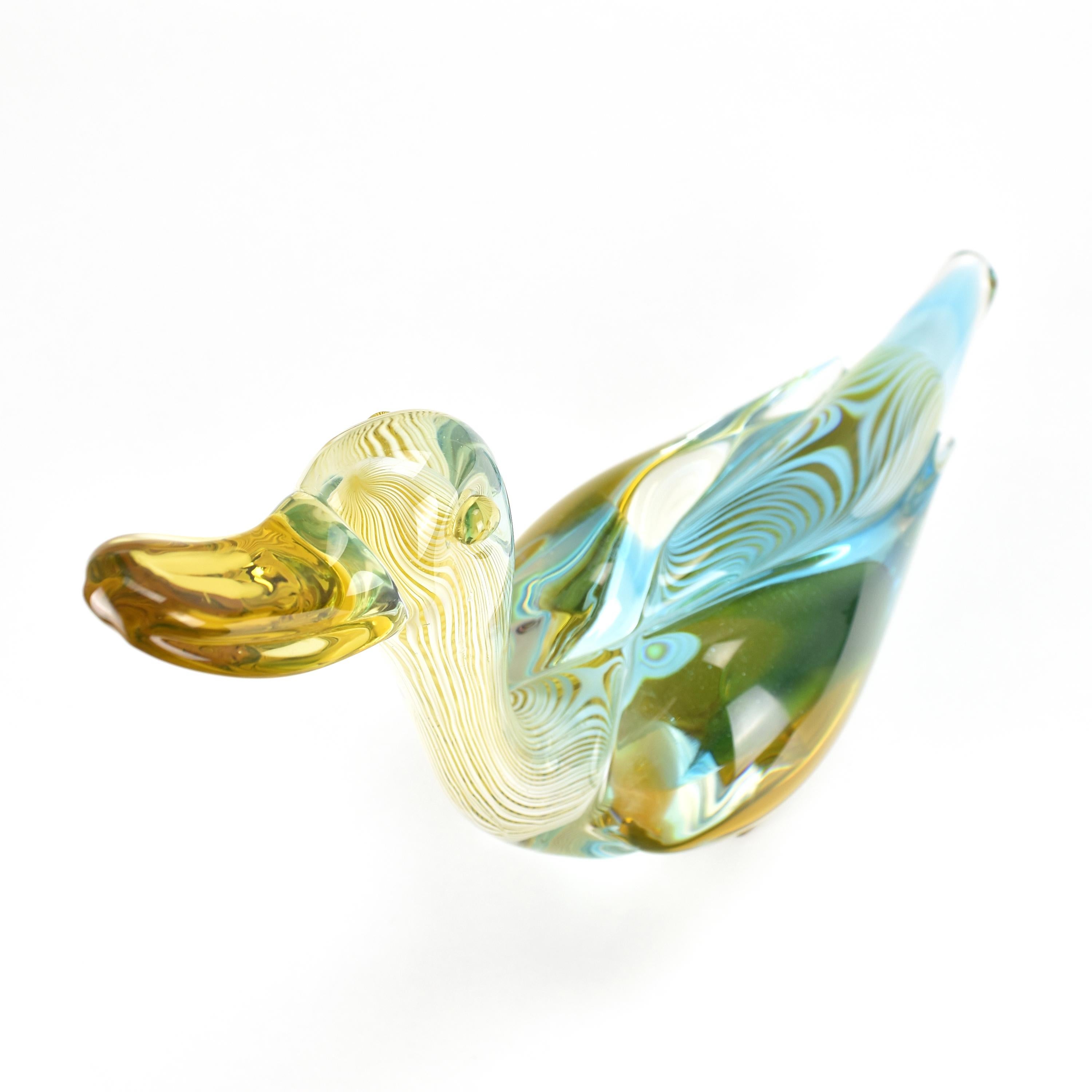Mid-Century Modern Grande échelle Vintage Murano Glass Duck Bird Figurine Sculpture Dino Martens en vente