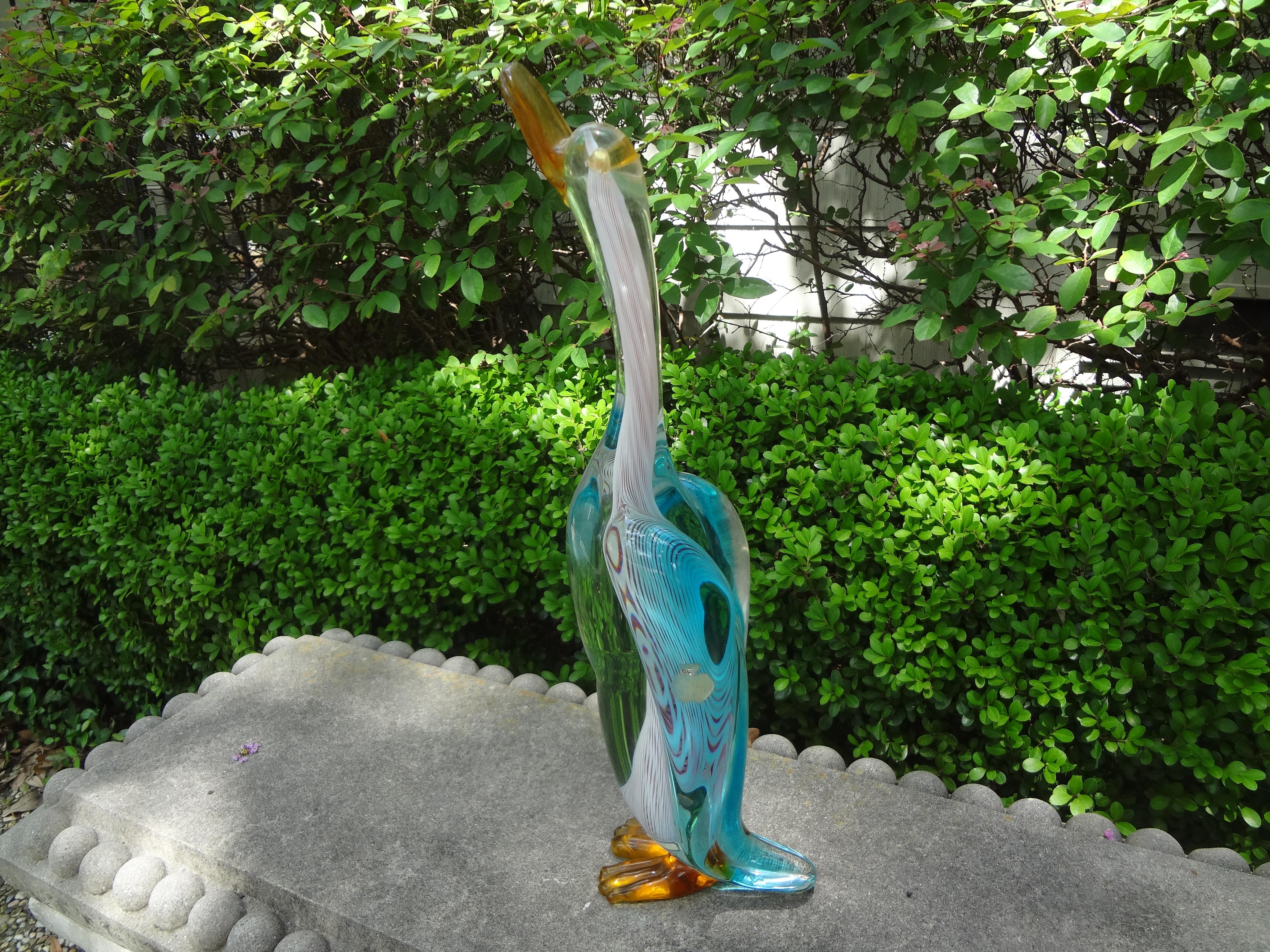 Blown Glass Large Scale Vintage Murano Glass Duck