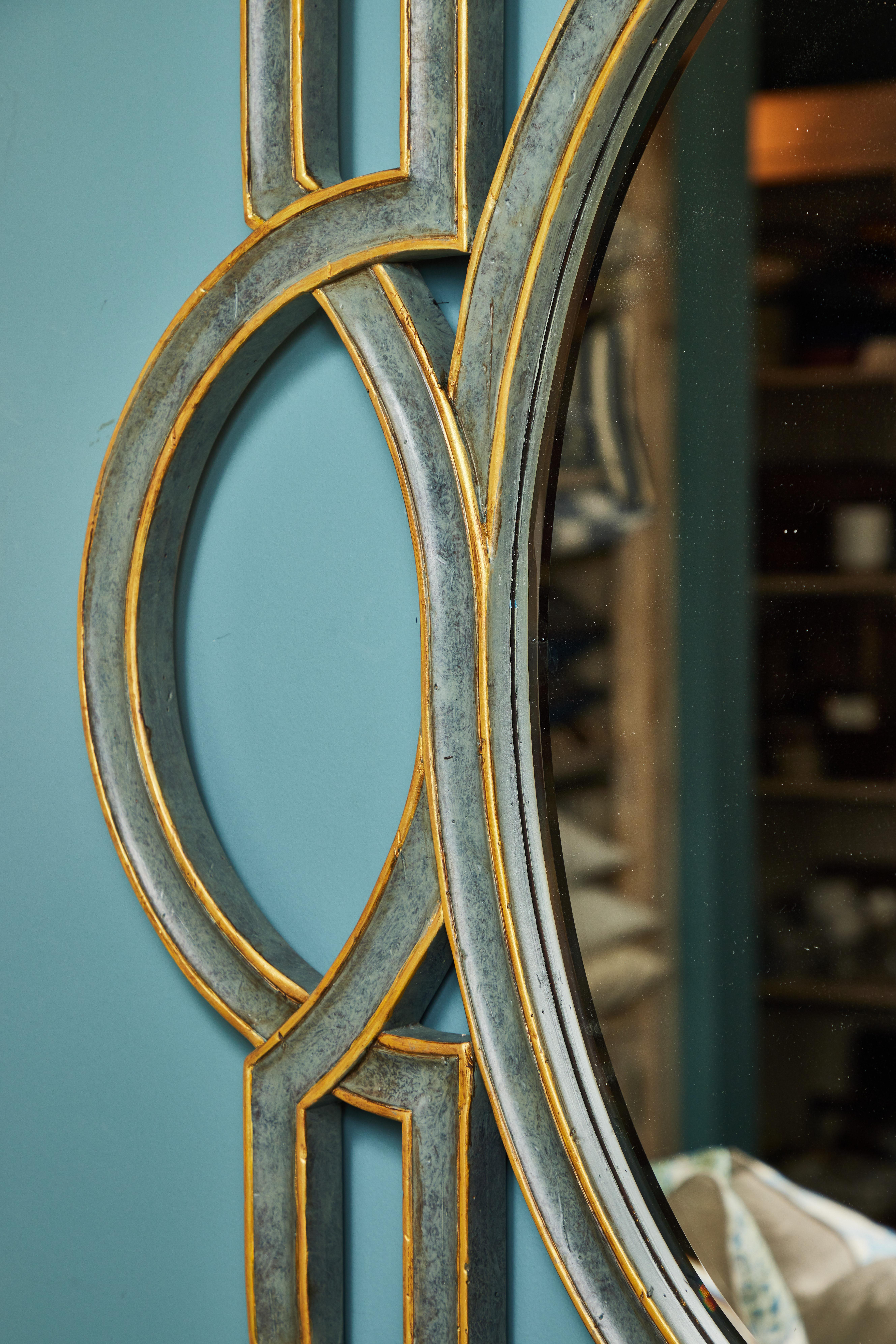 Large Scale Vintage Open Fretwork Framed Oval Mirror 1