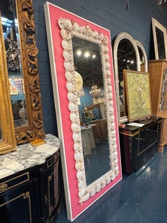 Large Scale Vintage Palm Beach Sea Shell Floor Mirror