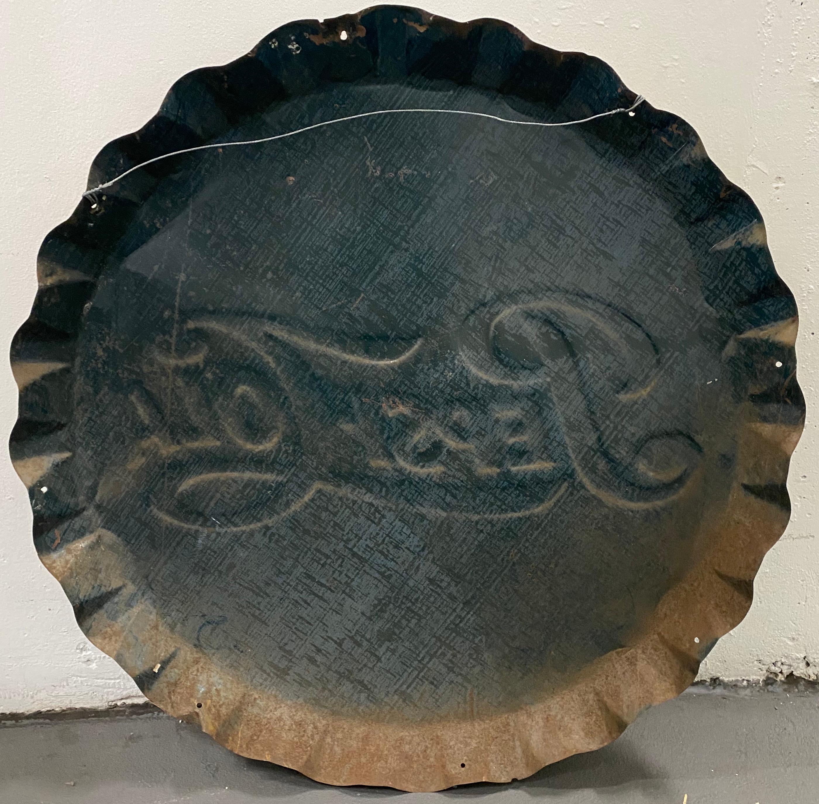 Hand-Crafted Large Scale Vintage Pepsi-Cola Bottle Cap Metal Advertising Sign, circa 1940