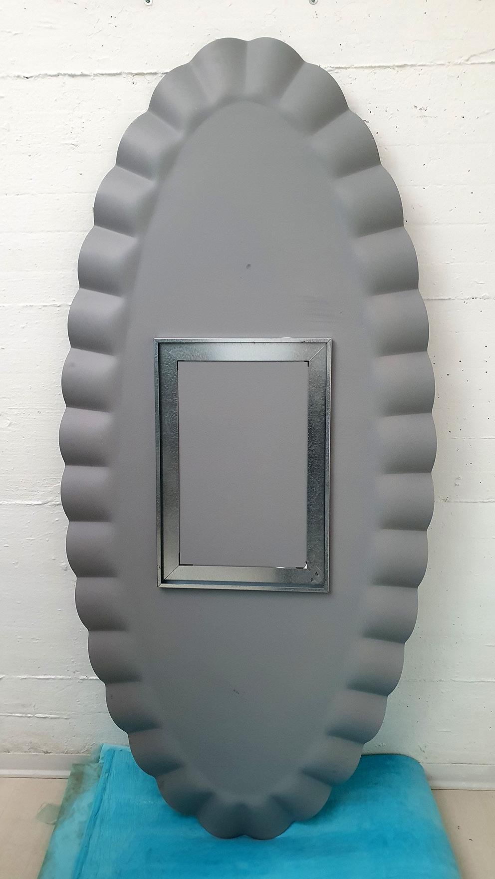 Large Scale Wall Mirror on Mirror in the Style of Fontana Arte For Sale 5