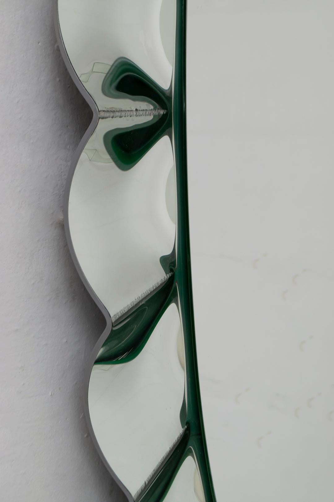Large Scale Wall Mirror on Mirror in the Style of Fontana Arte For Sale 1