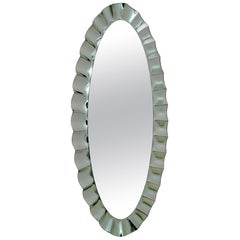 Retro Large Scale Wall Mirror on Mirror in the Style of Fontana Arte