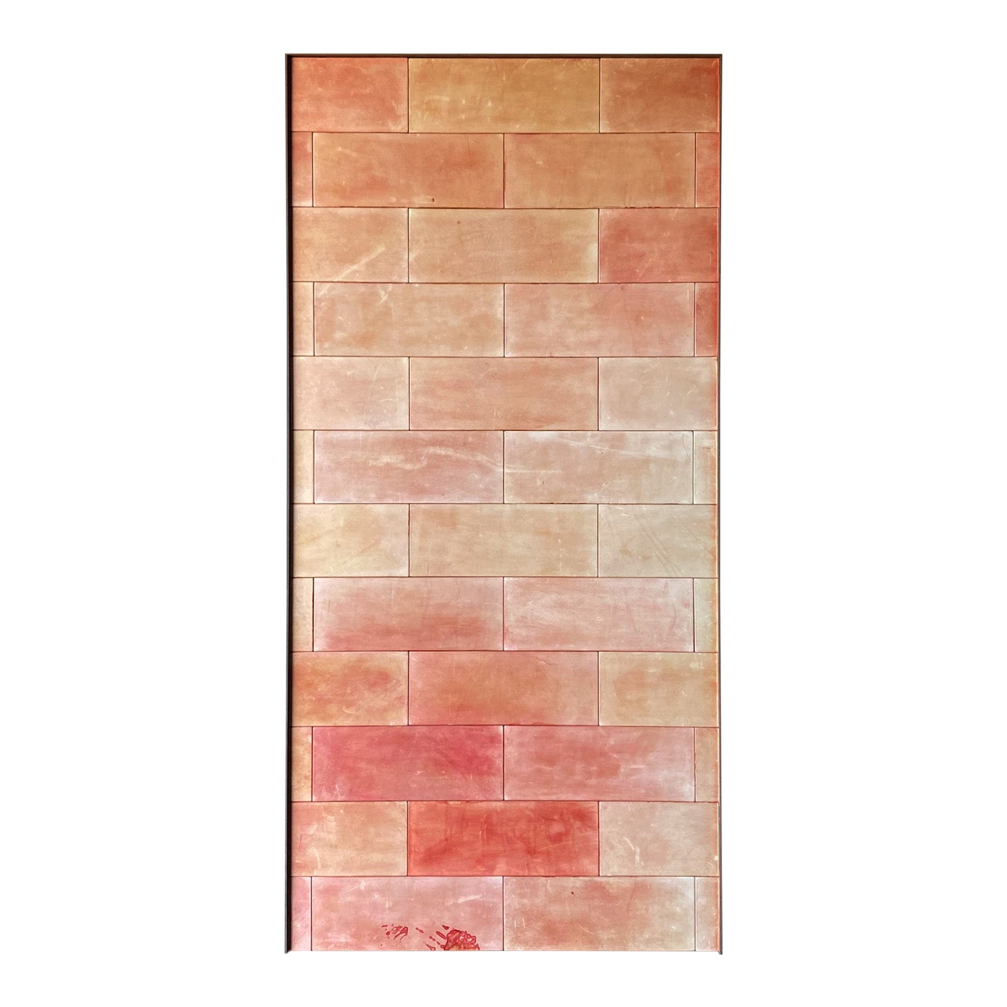 Large Scale Wall Mounted Leather Bricks, United States, 1980
s