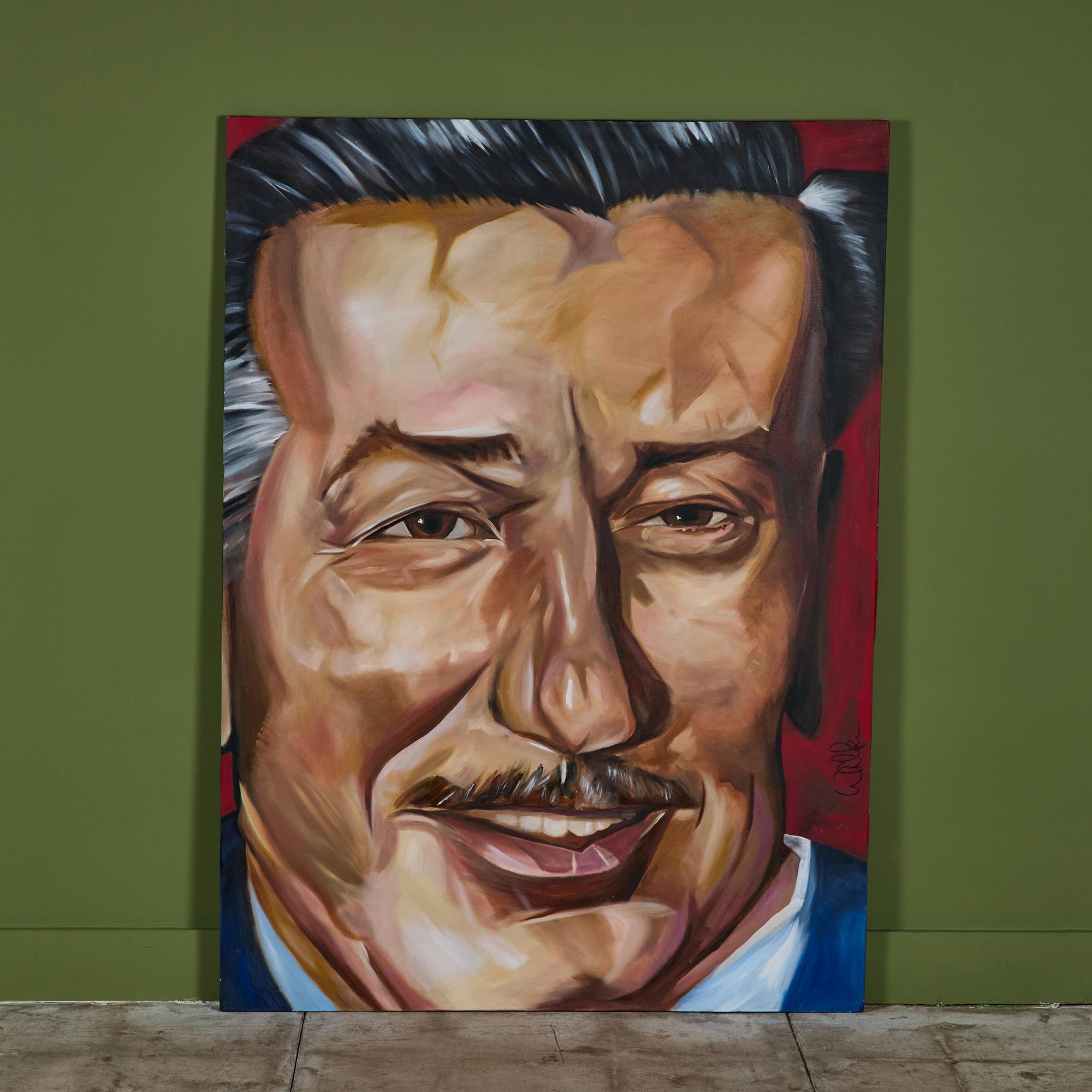 Striking large scale portrait painting of Walt Disney. Signed by artist.

Dimensions
48.25