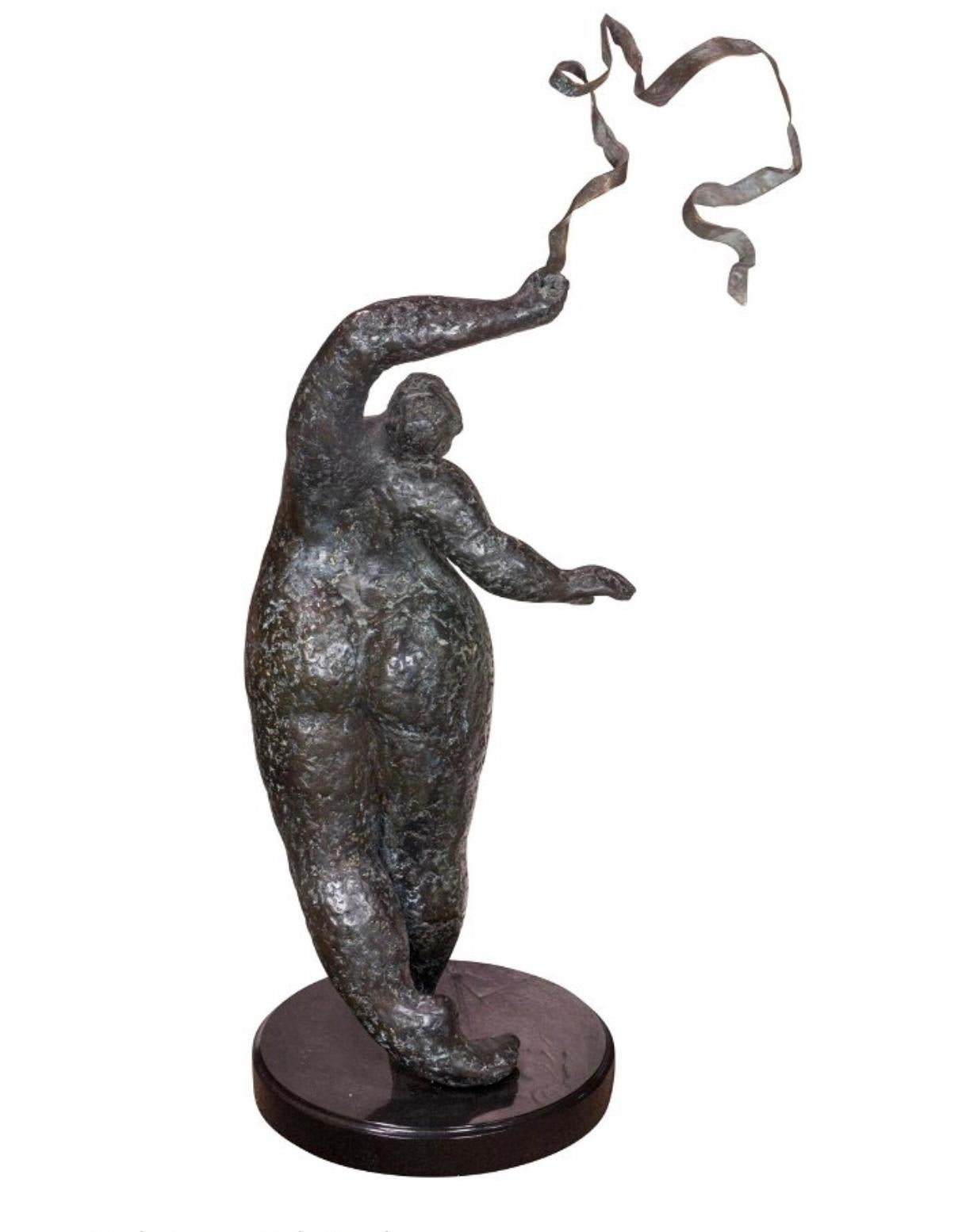 American Large Scale Whimsical Dancing Lady Bronze Ramona Rowley For Sale