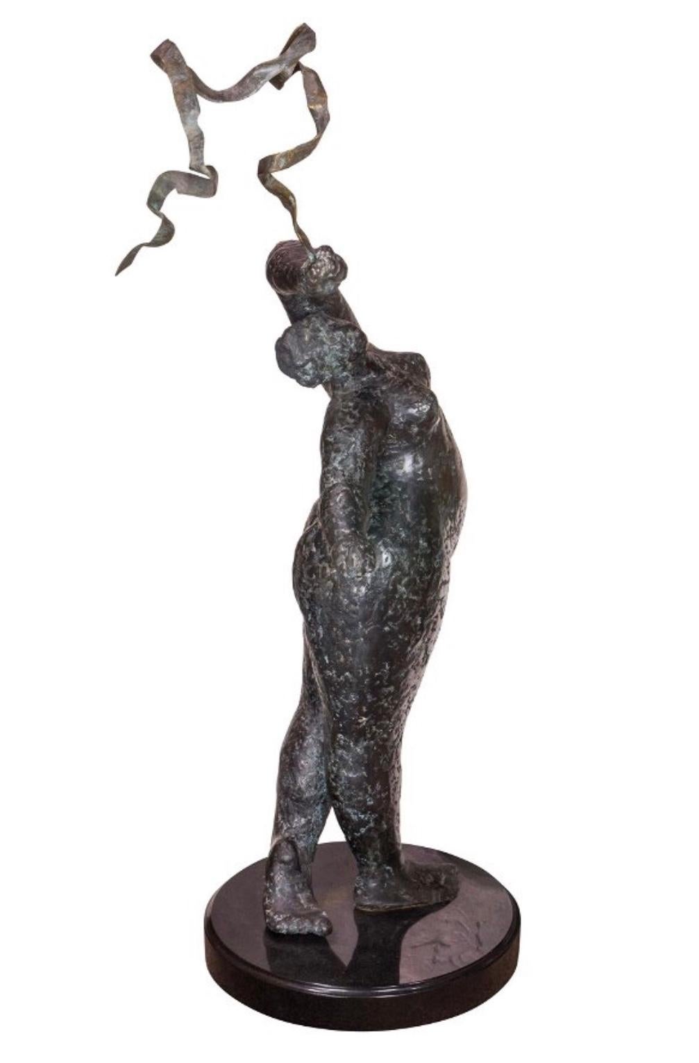 Hand-Crafted Large Scale Whimsical Dancing Lady Bronze Ramona Rowley For Sale