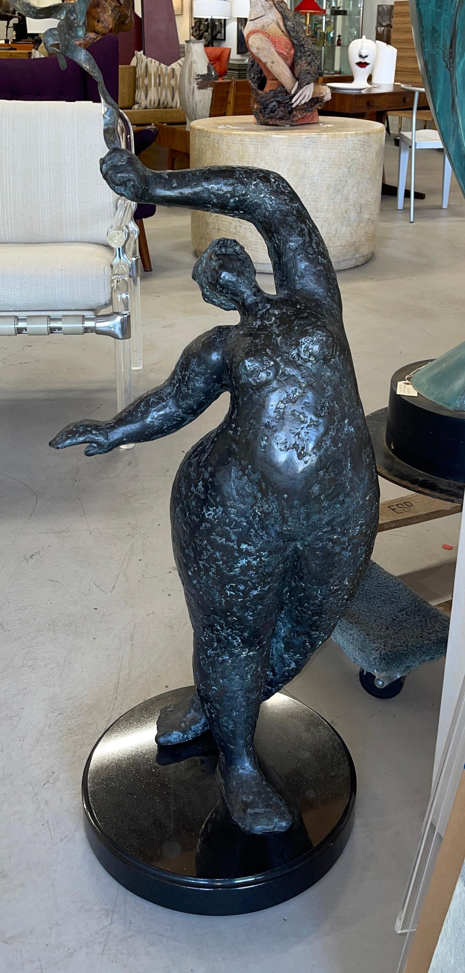 Large Scale Whimsical Dancing Lady Bronze Ramona Rowley In Good Condition For Sale In Palm Springs, CA