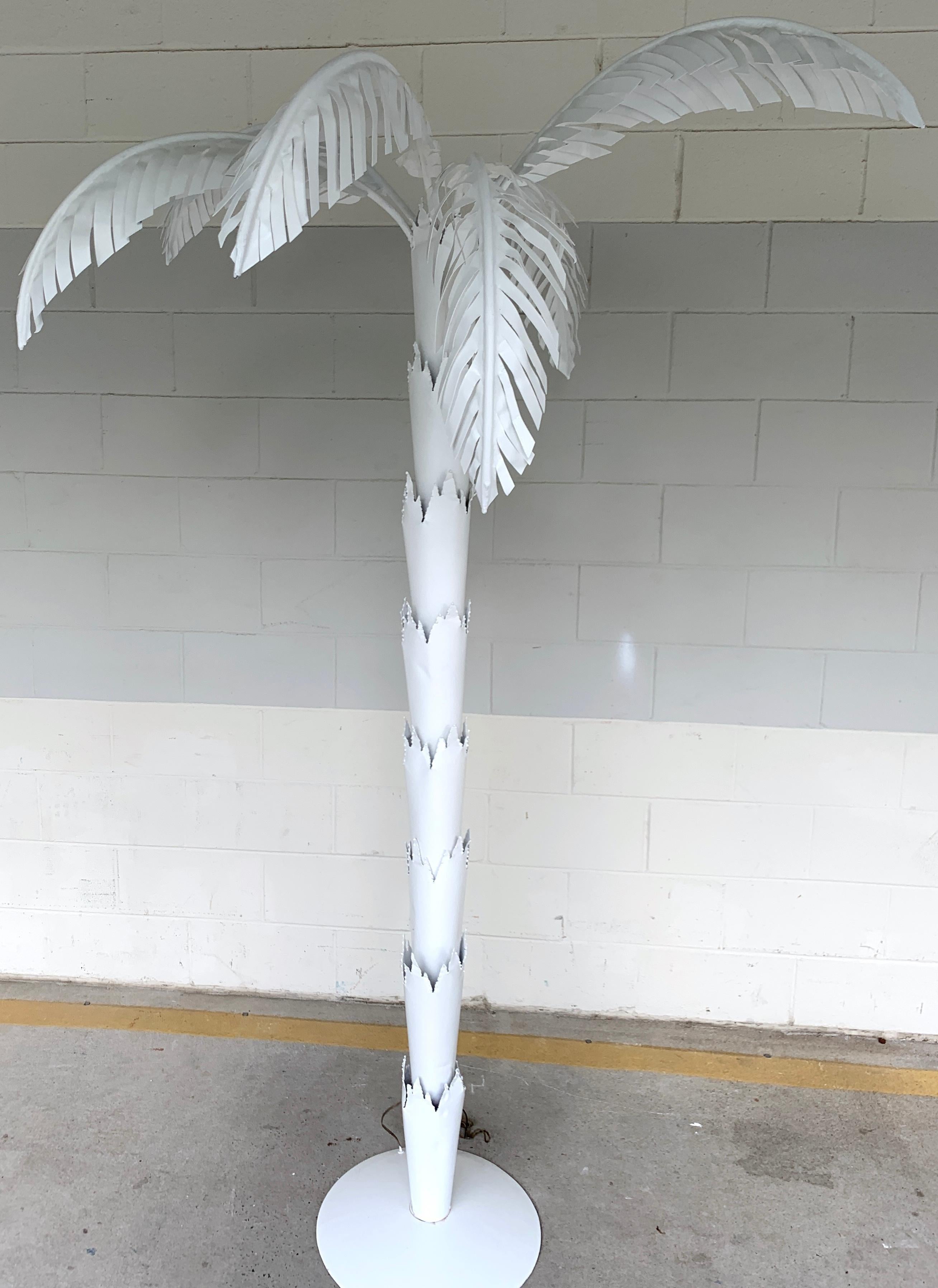 white palm tree floor lamp
