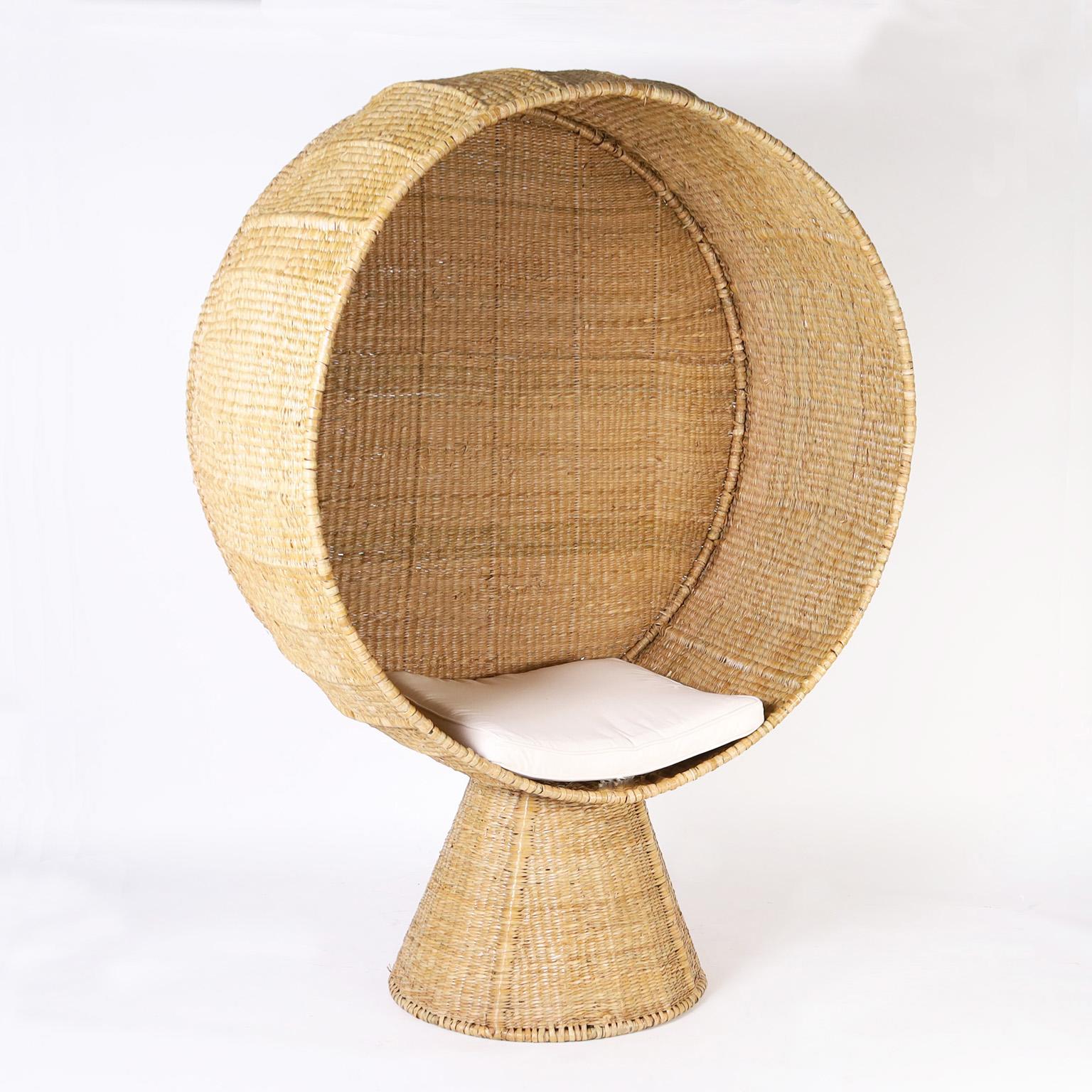 Organic Modern Large Scale Wicker Chairs from the FS Flores Collection, Priced Individually