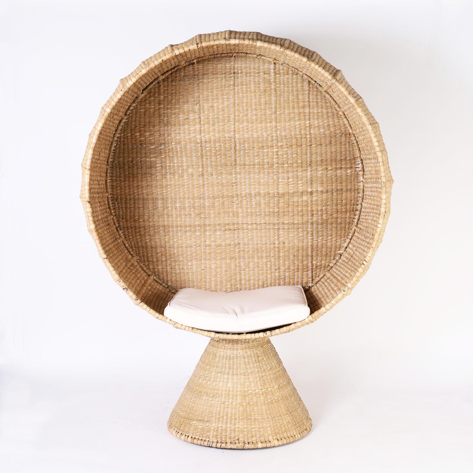 Mexican Large Scale Wicker Chairs from the FS Flores Collection, Priced Individually