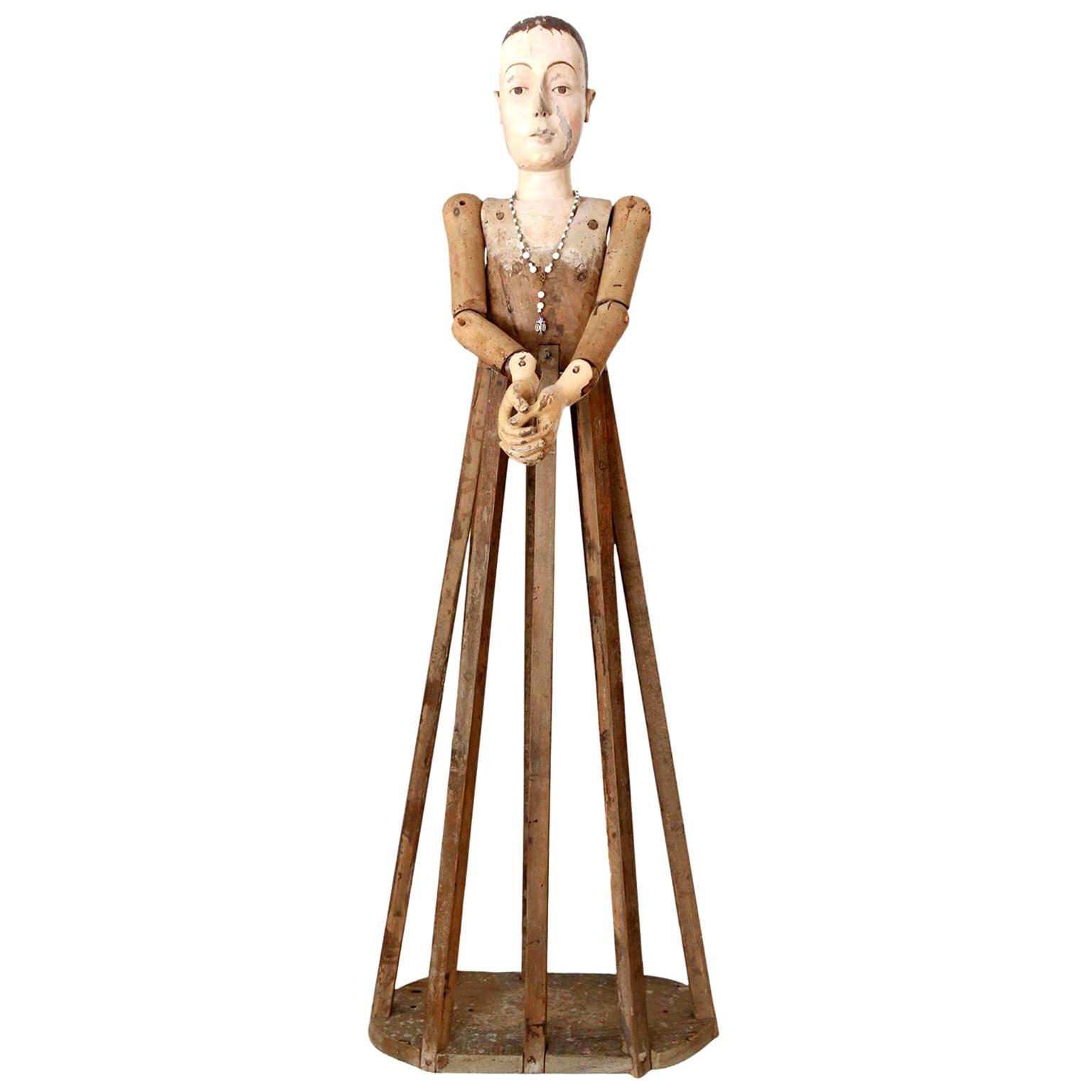 Large Scale Wooden French Statue