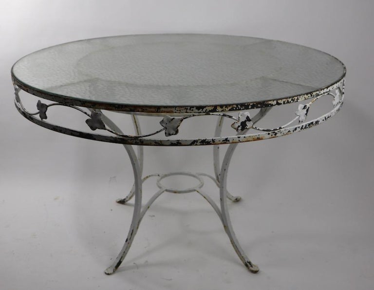 Large Scale Wrought Iron and Glass Patio Table at 1stdibs
