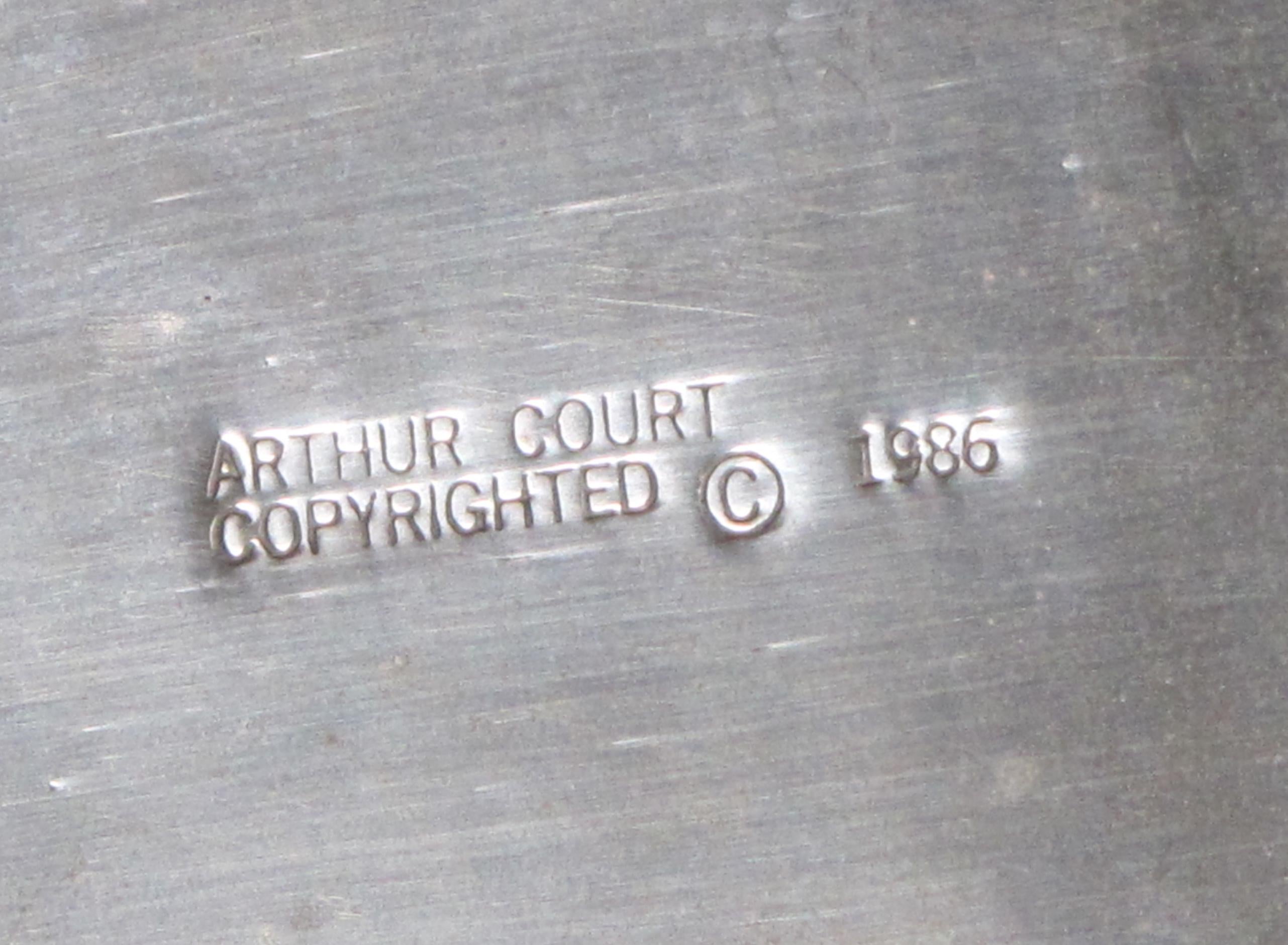 Refroidisseur à vin américain à grande échelle en aluminium poli et laiton, Arthur Court en vente 2