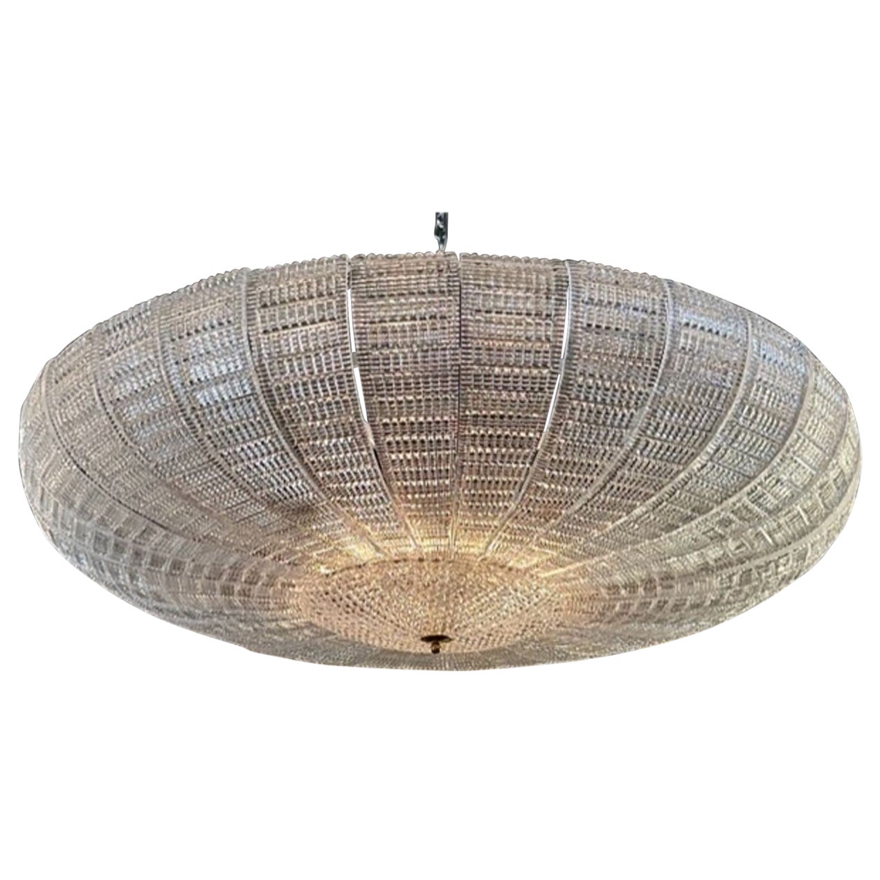 Large Scales Flush Mount Murano Glass Chandelier For Sale