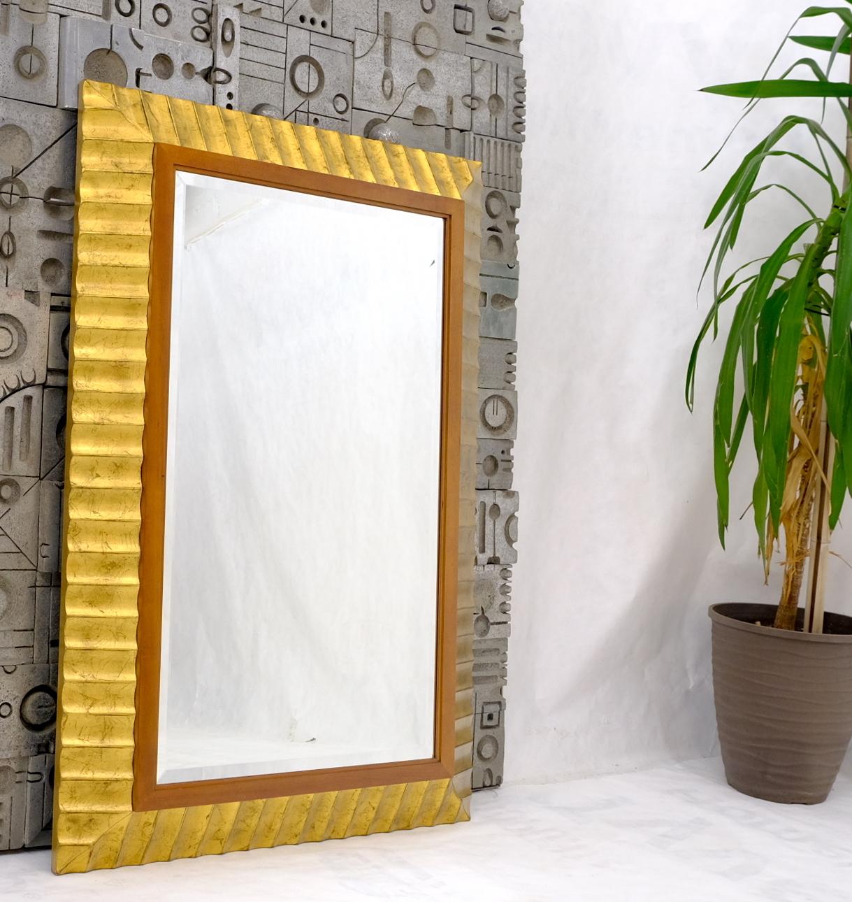 American Large Scallop Edge Gold Gilt Frame Mirror by Baker For Sale