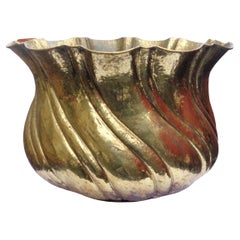 Large Brass Plated Copper Jardiniere, Made in Italy 