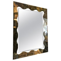 Large Scalloped and Beveled Eglomise Mirror