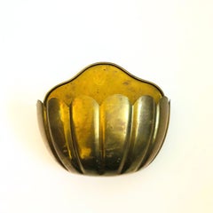 Large Scalloped Brass Wall Pocket