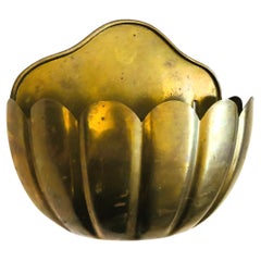 Large Scalloped Brass Wall Pocket